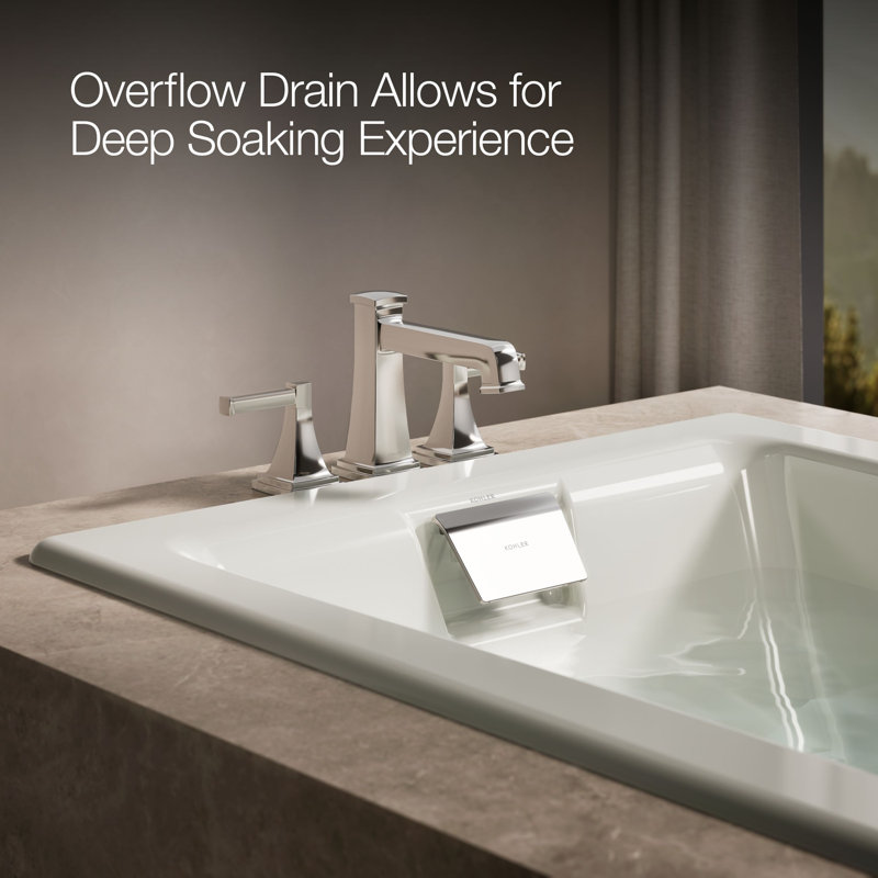 Tea-for-Two 72-In x 36-In Drop-in/Undermount Whirlpool Bath with Reversible Drain, Dune