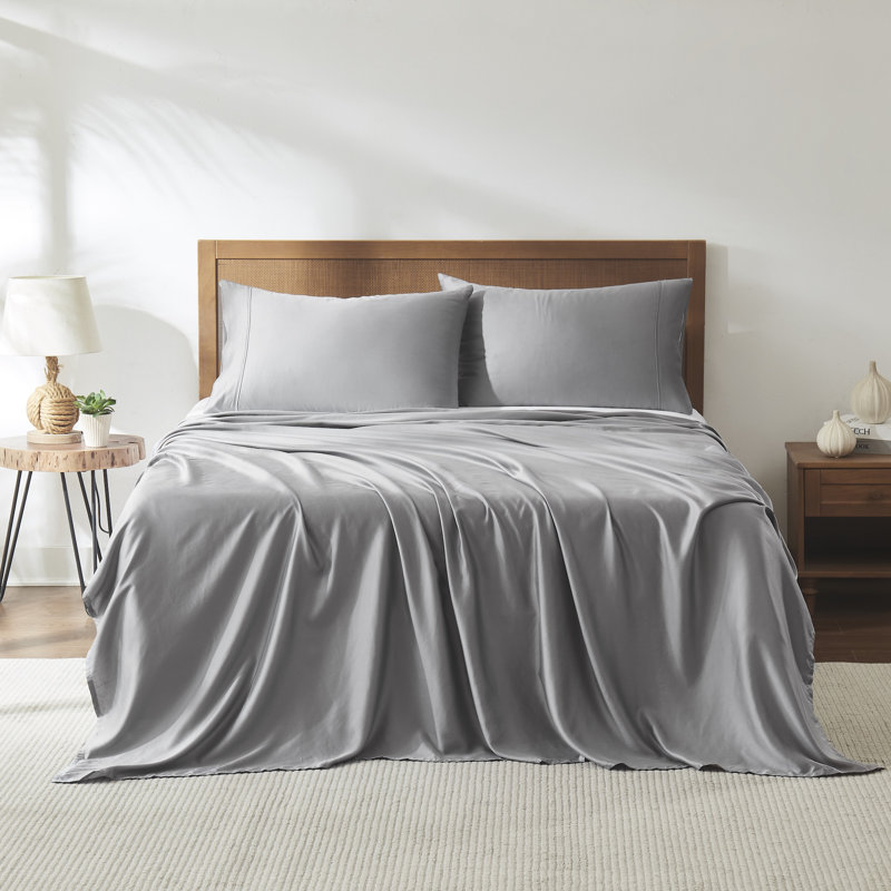 Modern Threads 400 Thread Count 100-Percent Tencel Lyocell 4-Piece Sheet Set, Full, Platinum