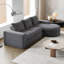 Canapé modulaire incurvé en chenille de 99 pouces avec méridienne, canapé modulaire en forme de L avec sièges profonds, canapé modulaire en chenille pour le salon et la chambre à coucher, aucun assemblage requis-1718468519