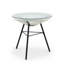 Tables d'appoint modernes, table d'appoint en métal et rotin blanc