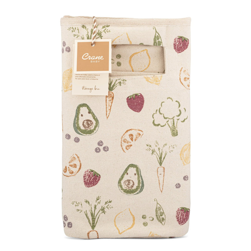 Clementine Fruits & Veggies Canvas Storage Bin