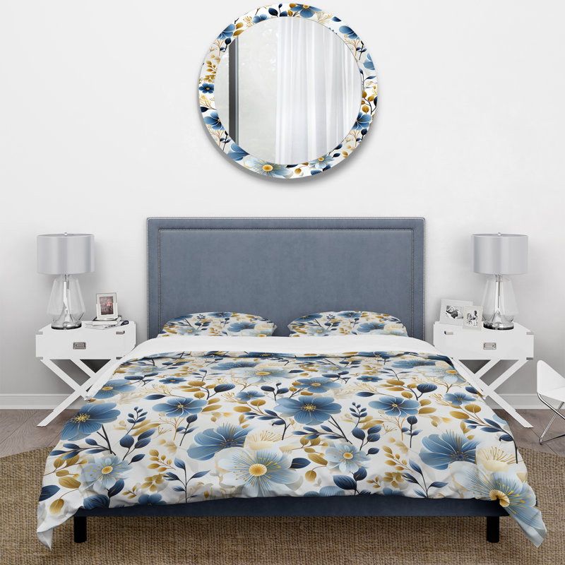 Ensemble de housse de couette Meadow, Housse de couette pour grand lit et 2 taies décor