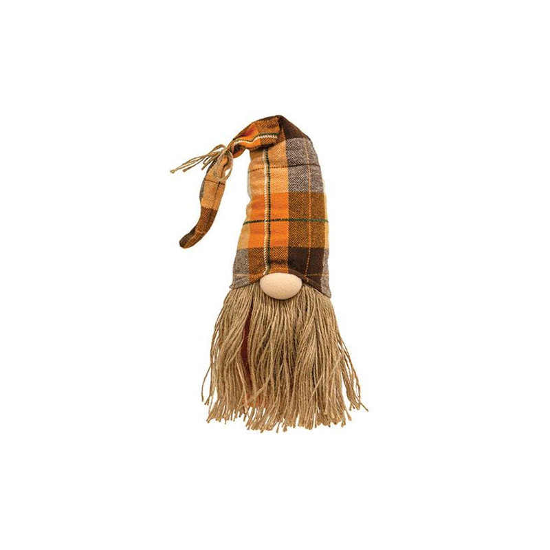 Grand gnome à carreaux en jute
