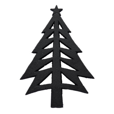  Metal 9.06 in. Black Christmas Matte Tree Trivet