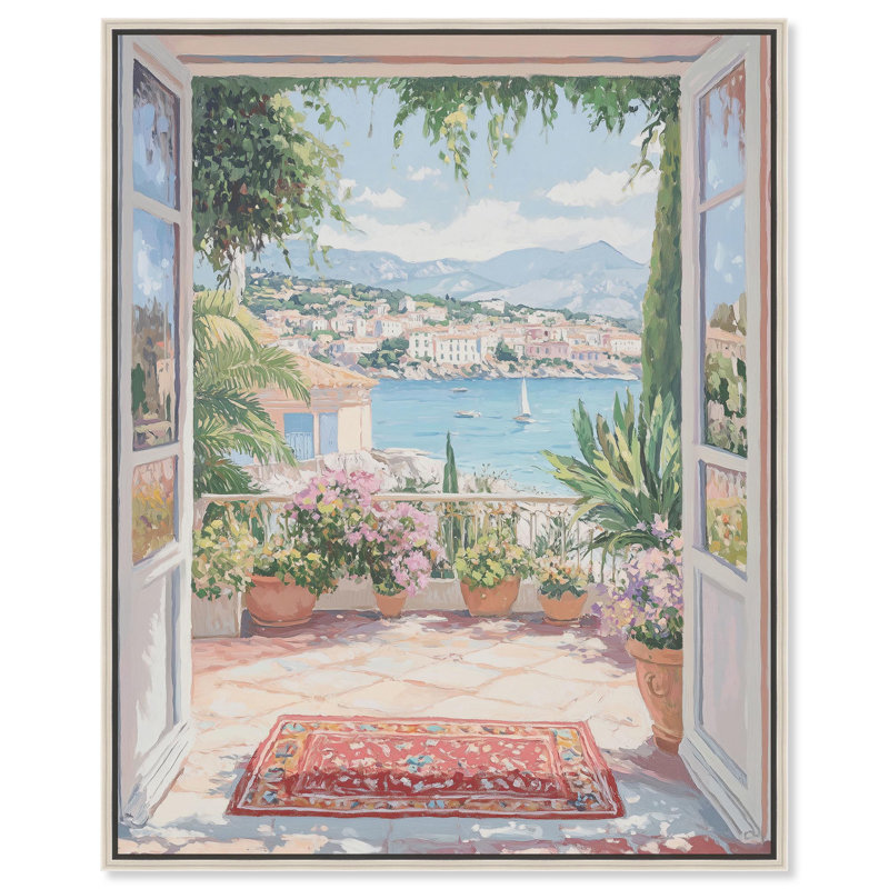 «Room with a View» par Art Remedy, H 46 po x l 37 po, Encadrement argenté