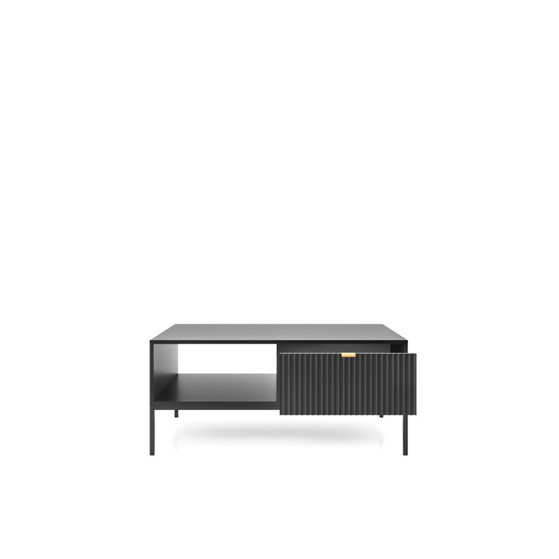 Jabus Coffee Table with Storage, Black, 40cm H x 104cm W x 68cm D