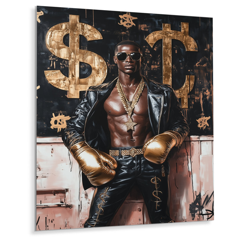 «Boss Fighter», impression d'art mural «American Man», Métal métal, H 32 po x l 24 po x P 1 po