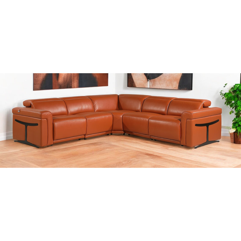 Canapé modulaire en L cinq pièces Camel