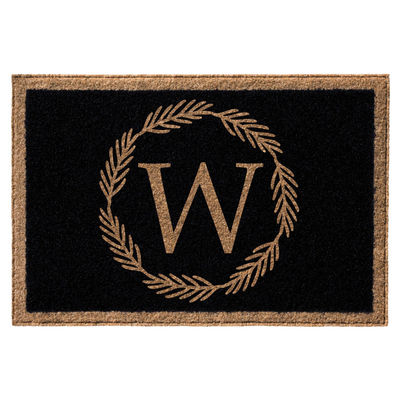 Tapis d'extérieur antidérapant Gabrien, Noir / brun clair, 24" W x 36" L