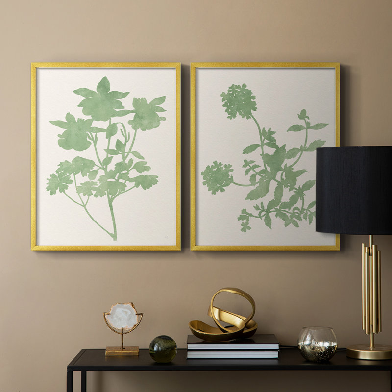 Impression encadrée Vintage Garden I-Premium - prête à être accrochée - aucun clou requis - aucun clou requis, Doré