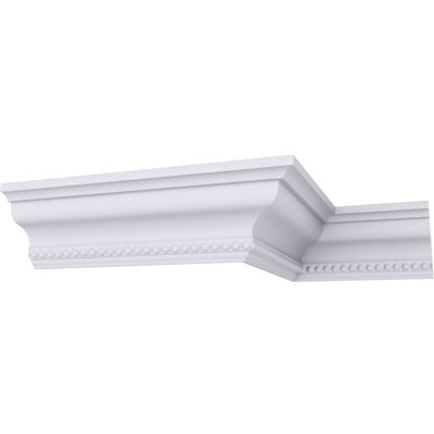Endurathane Valeriano Dentil Crown Moulding, 3"H x 2 1/2"P x 4"F x 94 1/2"L, Factory Primed