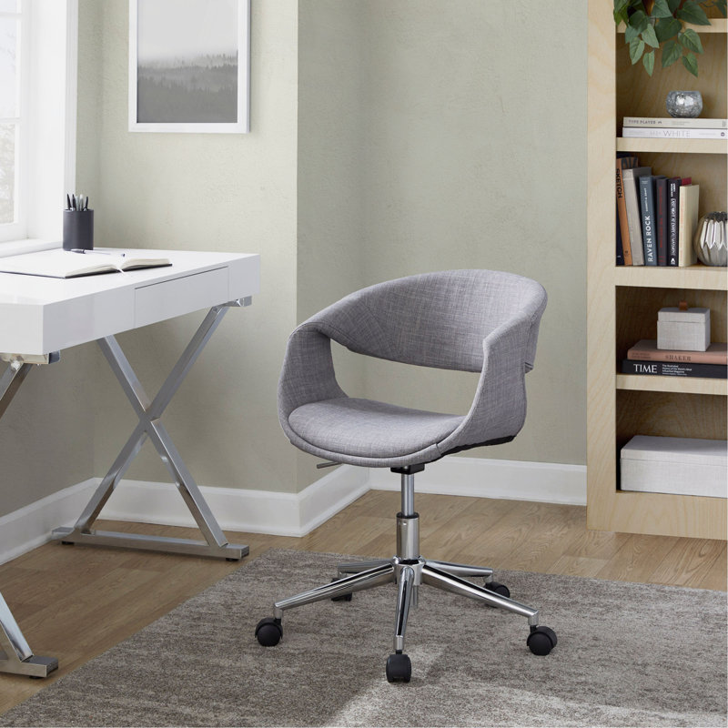 Chaise de travail en métal et tissu gris