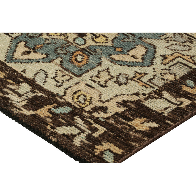 Rug & Kilim’S Caucasian Style Rug In Blue With Geometric Medallions