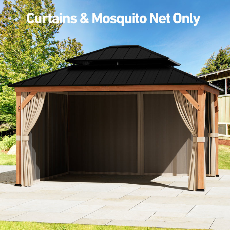 Modern Shades Universal 10' X 12' Mosquito Netting And Privacy Curtain Set Outdoor Patio Gazebo (For SKU NO. ADMR1050)