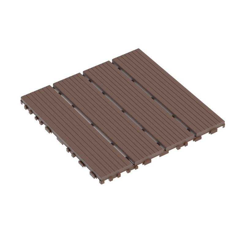 Carreaux de terrasse en plastique emboîtables, Brun