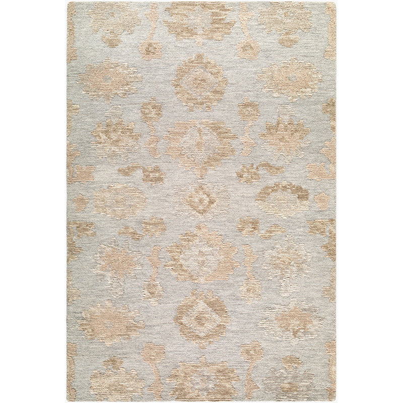 Baku Handmade Area Rug, Pewter/Sandstone/Taupe, Rectangle 8' x 10'