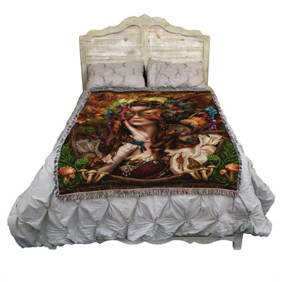 Pure Country Weavers Autumn Queen Blanket by Brigid Ashwood - Gift Fantasy Tapestry Throw Woven from Cotton - Made in the USA (72x54)
