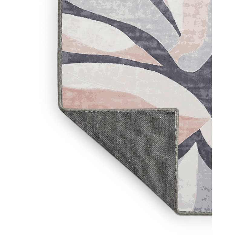 Tapis gris soyeux et moelleux, Rectangle 5 pi x 7 pi