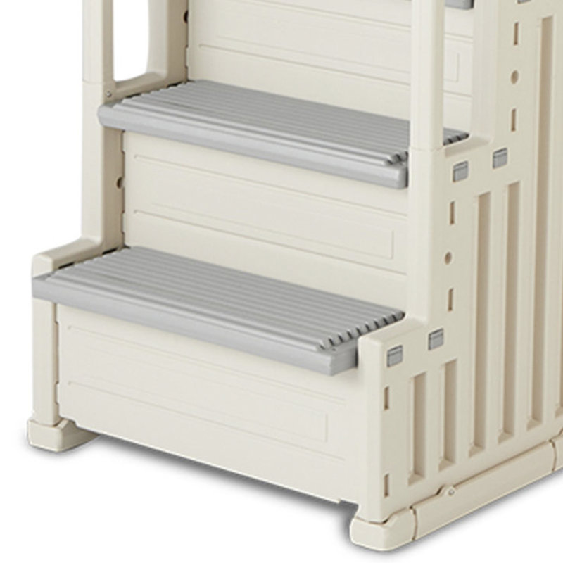 Confer Plastics InPool Step Ladder, Above Ground Swimming Pool Stairs, Gray