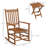 2Pcs Outdoor Rocking Chair With Side Table, Wooden Patio Rocker Comfortable , High Back, For Garden, Balcony, Porch, 352 Lbs Supported, 2 Quiet & Supports Up To Lbs,