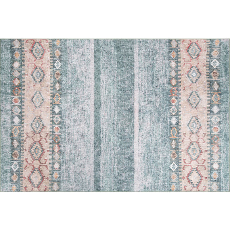 Luxurious Machine Washable Area Rug, 4.9 x 7.5 Feet, 100% Polyester, 1850 g/m², Pile Height: 0.2 inches | Eco-Friendly Recycled Poly Cotton Backing | Perfect for Living Room & Bedroom, Soft and Durable Design