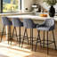 Fixed Height Faux Leather Upholstered Bar Stool Tufted Back with Footrest-35513200