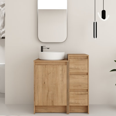 Bellmead 32'' Free-standing Single Bathroom Vanity Set with Ceramic Vanity Top