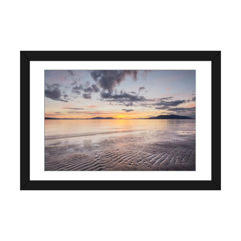 «Samish Bay Sunset II», impression sur toile, Papier d'art encadré noir, Blanc, H 16 po x l 24 po x P 1 po