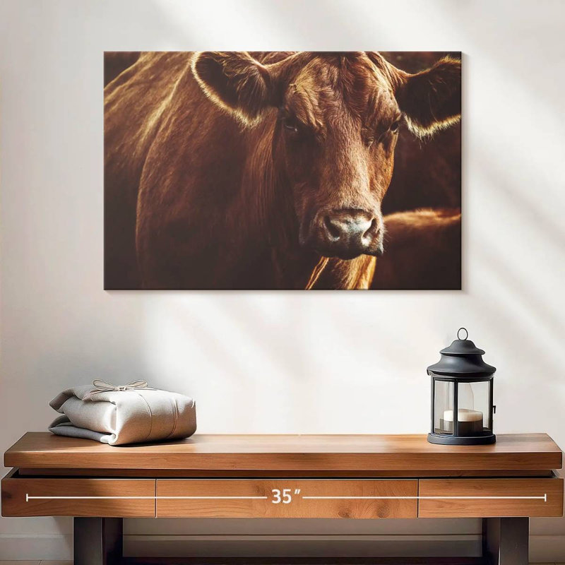 Brampt Expressive Brown Cow, 16" H x 24" W
