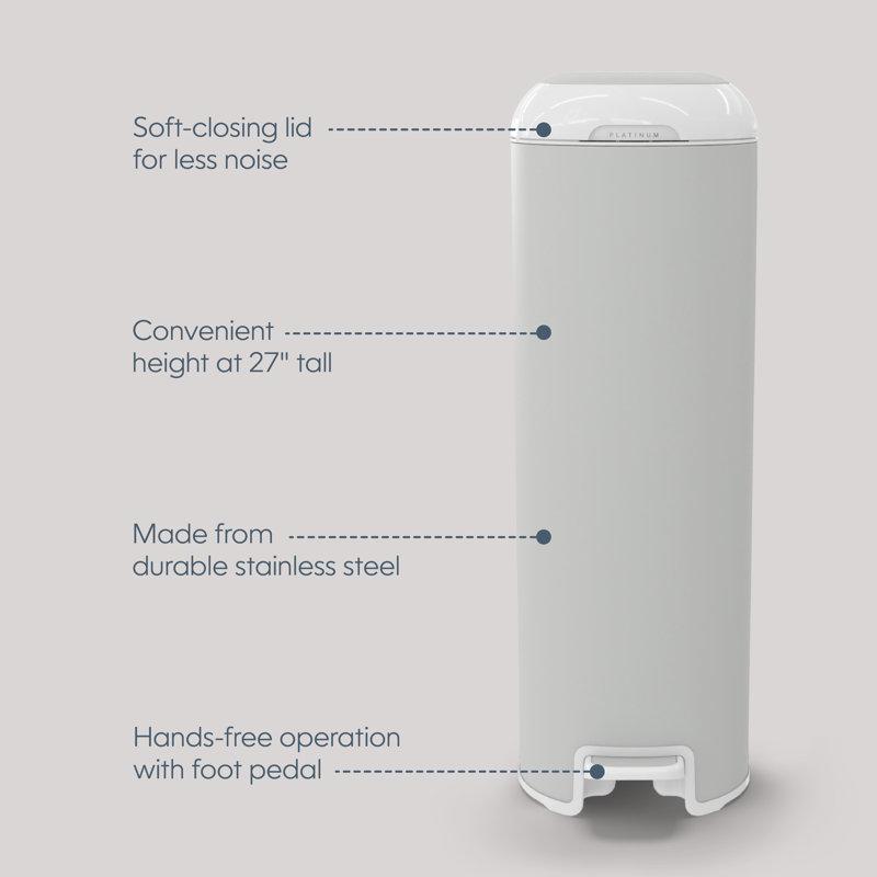 Seau Diaper Genie Platinum, Gris pierre