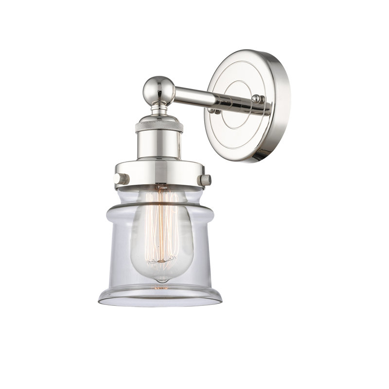 Charlo Armed Sconce, Clear, Polished Nickel