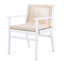 Fauteuils de patio 2 pièces, bois, dossier en corde, coussin d'eau, structure blanche, support de charge de 400 lb, fixation du coussin lavable à la machine, ergonomique confortable convenant aux chaises de salle à manger de 2 personnes,
