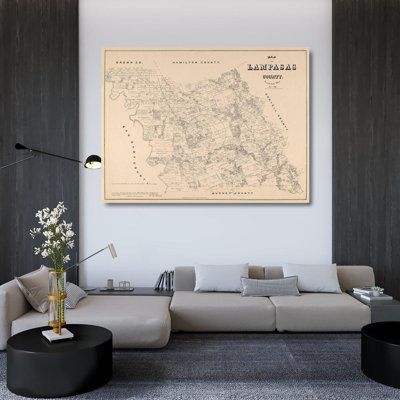 Alcott Hill® Walsh Gallery Wrapped Canvas Art Titled: Lampasas County Texas - Walsh 1879 (90_TXLA0011) TXLA0011