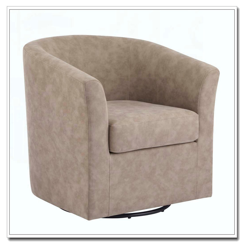 Fauteuil d'appoint pivotant en similicuir, Abricot