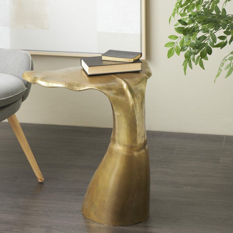 Table d'appoint latérale en baleine, Or