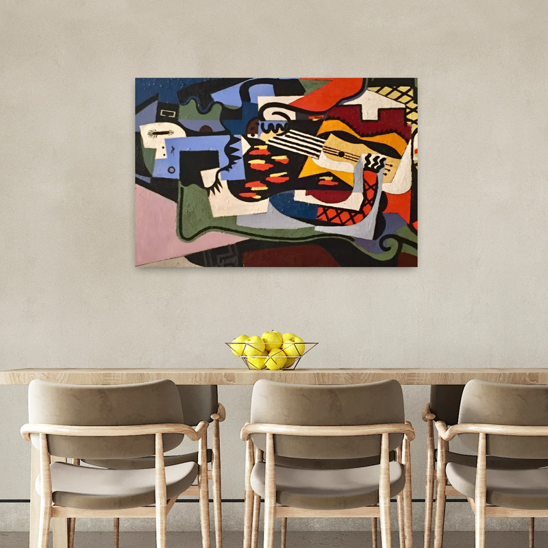 Cubiste, joueur de guitare, H 24 po x l 36 po