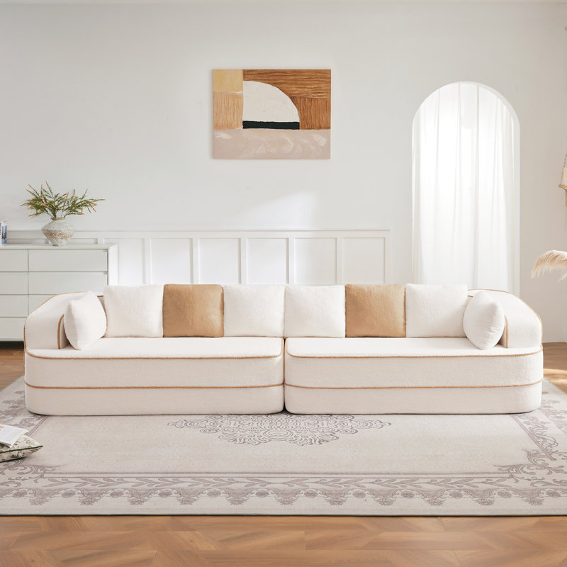 Canapé modulaire surdimensionné 135 pouces Roomfitter, Blanc / Brun