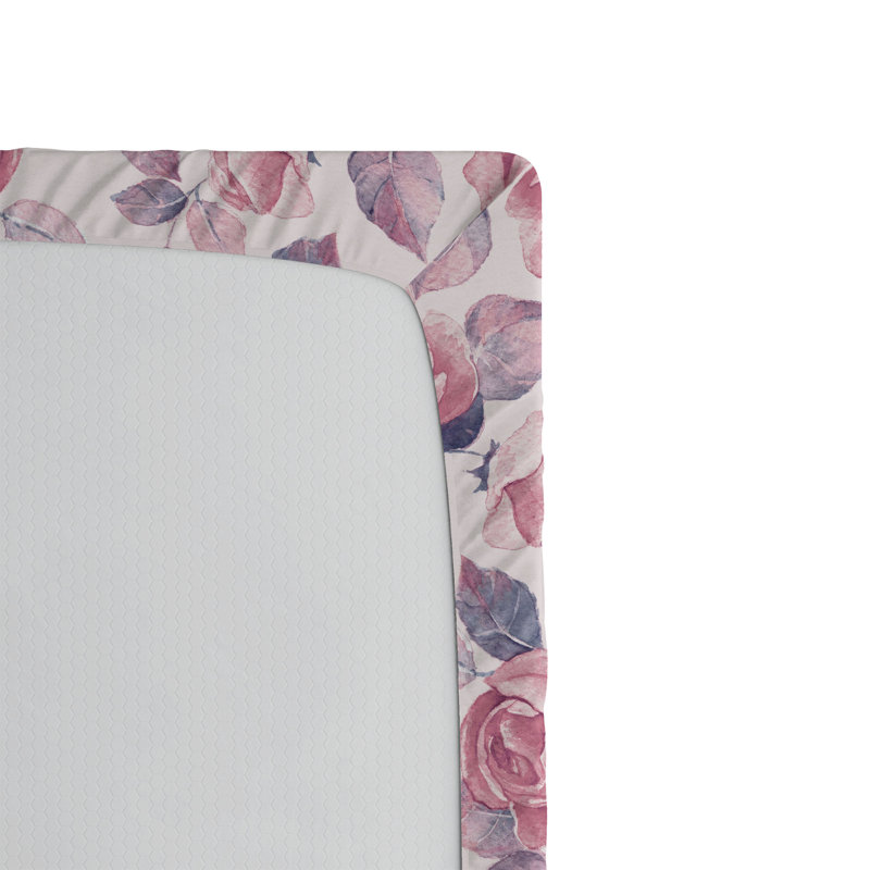Drap-housse Ambesonne, Rosé, indigo, rose pastel / floral, Drap-housse grand