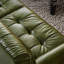 Causeuse-coussin modulaire en cuir véritable vert