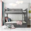 Lit superposé double au-dessus de double avec lit gigogne simple, lit superposé en bois de pin avec garde-corps-1555931515