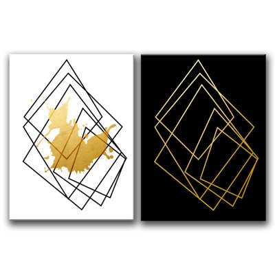 «Gilt Mod I / IB» par Tristan Scott - ensemble de 2 reproductions d'art graphique sur toile tendue