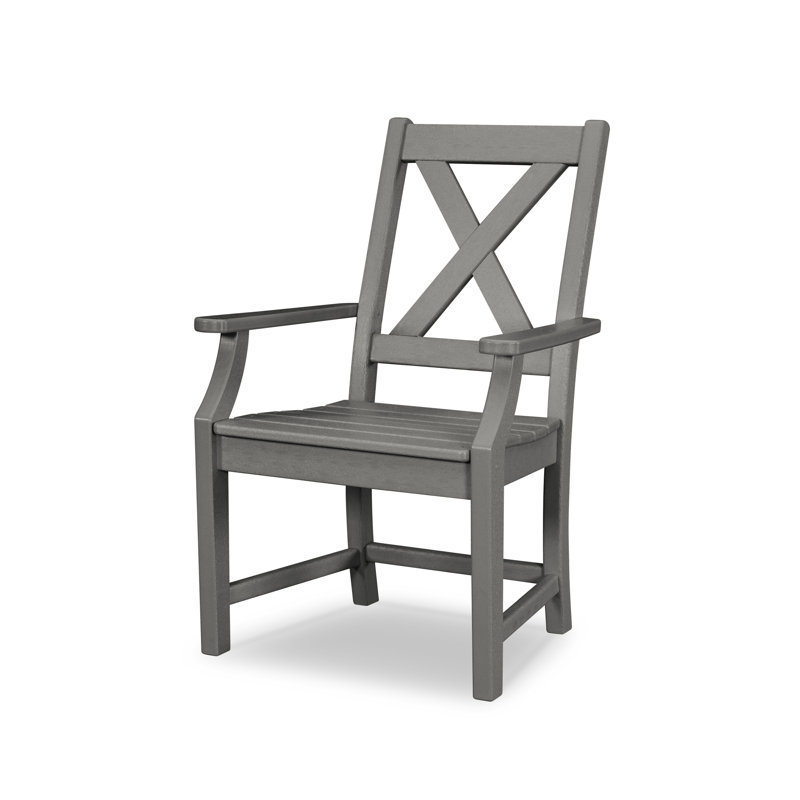 Chaise avec accoudoirs Braxton, Gris