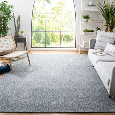 Tapis géométrique en laine et coton touffeté à la main Metro