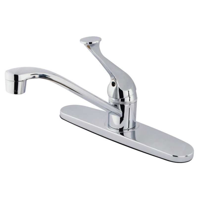 Kingston Brass Chatham One-Handle 3-Hole 8" Centerset Kitchen Faucet, Polished Chrome, Without Spray