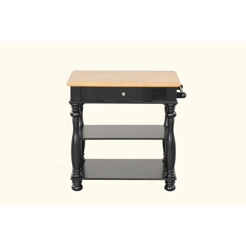 Reteo Kitchen Island With Drawer And Open Shelves