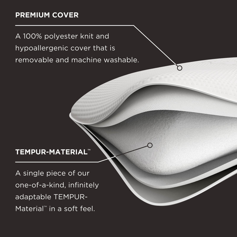 Tempur-Symphony Foam Plush Support Pillow, 2 Pack