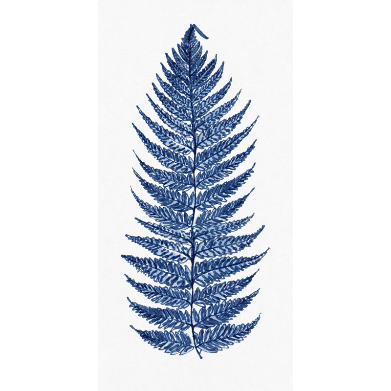 «Blue Fern 1» par Rita Taverni - reproduction sur toile, Sans cadre, H 31 po x l 16 po