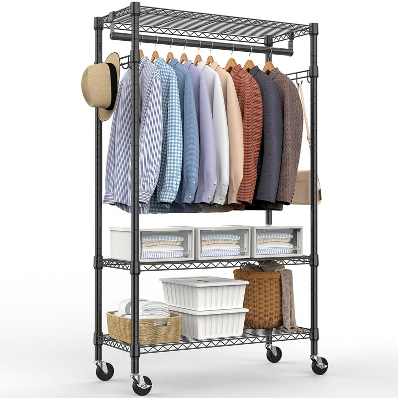 75cm Rolling Clothing Rack, Black