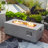 Propane Gas Fire Pit Table, 50000 BTU Rectangular Steel Fire Pit With Glass Wind Guard