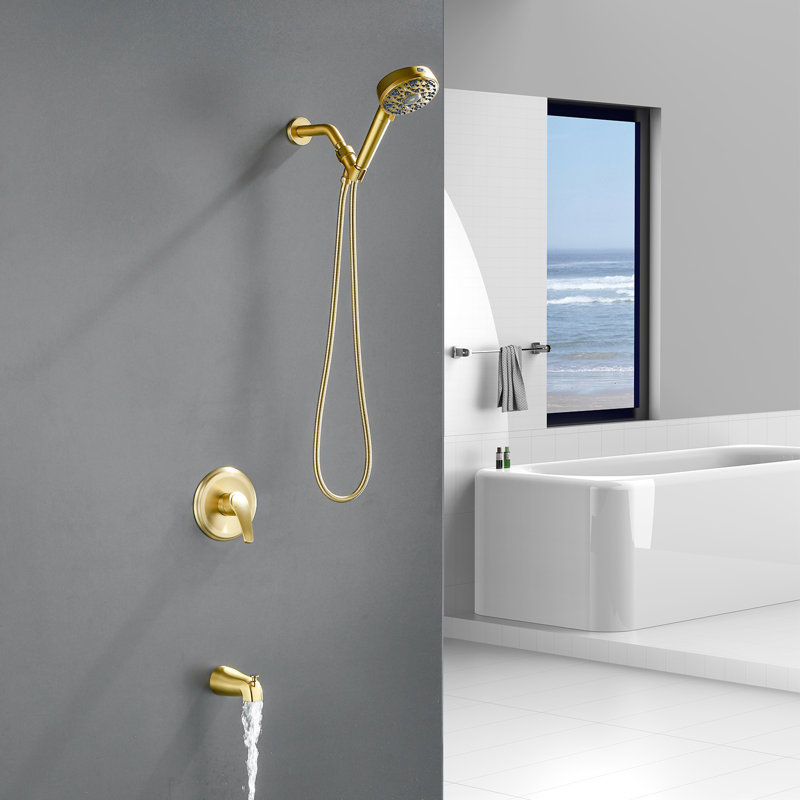 Shower Faucet Set With Tub Spout Tub And Shower Faucet Set Complete With Handheld Shower Head Shower Combo Set Shower System With Tub Spout Tub And Shower Trim Kit